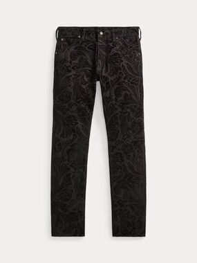 Men’s Double RL Black Floral Embossed High Slim Jeans